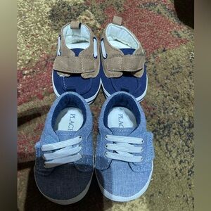 Baby Chambray Slip On Soft Bottom‎ Blue & White Sneakers Size 3-6Months